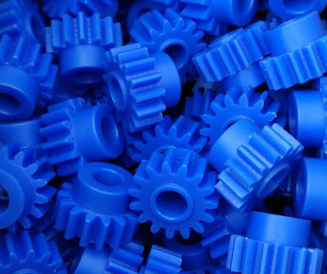 blue plastic injection molded gears